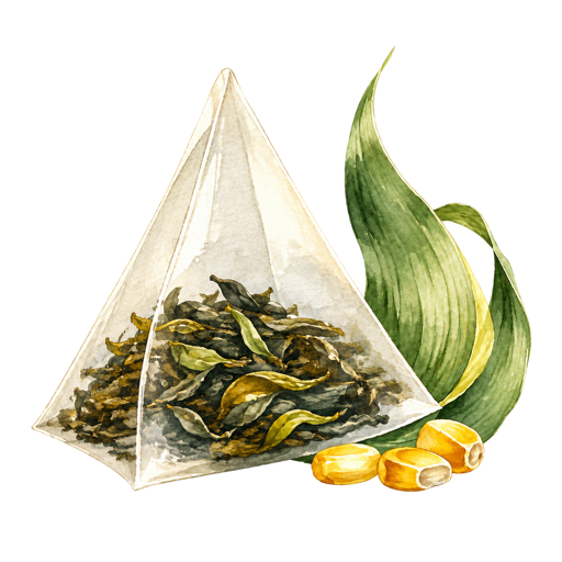 PLA 玉米纖維立體茶包插畫